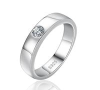 (as the picture, 18) 4mm Moissanite Ring For Men 925 Sterling Silver Gemstone Lab Diamond Gold Plated Rings Wedding Engagement Band Jewelry