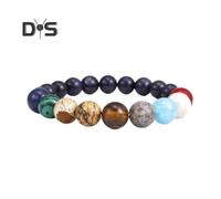 (as the picture, 1pc) 1/2 Pcs Guardian Planet Bracelet Ethnic Style Universe Galactic Eight Planets Solar System Beads Elastic Band Yoga Chakra Bracelet Star Earth Space