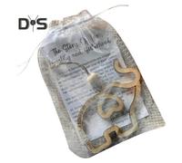 (as the picture, 1pc) 1/2 Sets Wooden Sisterhood Elephant Decoration with Story Card Women Tribe Hollow Elephant Hanging Ornament Pendant Friendship Gift