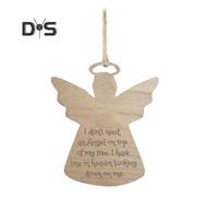 (as the picture, 1pc) 1/3/5Pcs Easter Angel Hanging Ornament Car Rearview Mirror Christmas Tree Wooden Angel Hanging Decoration Loss of Loved One Memorial Pendant