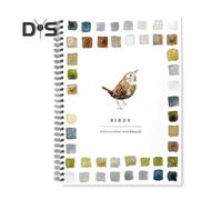 (as the picture, 1pc A) Watercolor Workbook 12 Colors Birds Flowers Animals Kids Watercolor Paint Book Art Crafts Painting Supplies for Beginners