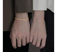 (as the picture) 2 Pcs Matching Couple Bracelets For Men Women Peach Heart Bracelets Silver Gold Cuban Friendship Bracelets Matching Bracelets For Couples