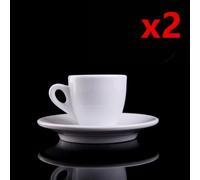 (as the picture, 2 Pieces 60ml) Nuova Point Classic Esp Espresso Cup And Saucer Set Professional Competitive Level Thicken Bone China Coffee Mugs And Plate Set