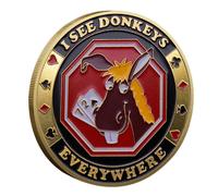 (as the picture, 2) Poker Card Guards Coins Collectibles Table Game Poker Card Protectors Metal Poker Chip Coins Poker Accessories