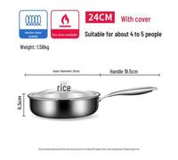 (as the picture, 24CM frying pan) Universal German 316 Stainless Steel Non-Stick Frying Pan for Induction & Gas Stoves