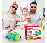 (as the picture, 25.5*20*10cm) Baby Toys 12-18 Months,Light Up Baby Toys Musical Turtle with Letters Numbers Phone Infant Baby Toys for Educational Learning Toys Gifts