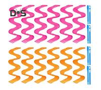 (as the picture, 25cm 12pcs) 12/24Pcs 25/45/65CM No Heat Wavy Curler with Styling Hook Reusable Portable Women Girls Long Medium Short Curls Hair Roller Wave Formers Curling