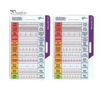 (as the picture, 2pcs) 1/2Pcs EKG Rhythm Pocket Card Double Sided EKG Rhythm Interpretation Reference Card Portable Electrocardiogram Rhythm Badge Card Nurses EKG Techs