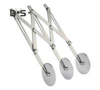 (as the picture, 3) Stainless Steel Pizza Cutter Wheel Professional Adjustable Width Cookie Pastry Cutter Dough Divider for Home Kitchen Restaurant Baking School