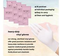 (as the picture, 30 pair) WUWUVISTA Disposable Gloves 30pair Individually Packaged Disposable Nitrile Gloves New Food Grade TPE Latex Gloves Non-Slip Gloves Wax Accessories