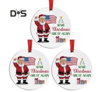 (as the picture, 3pcs) 1/2/3/5/10Pcs Trump 2024 Christmas Ornament Make Christmas Great Again Santa Ornament Hanging Holiday Decoration for Supporters