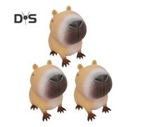 (as the picture, 3pcs) 1/3/5Pcs Capybara Squeeze Toy Stress Anxiety Relief Sitting Capybara Toy Portable Kids Teens Adults TPR Animal Sensory Soft Stress Ball Fidget Toy