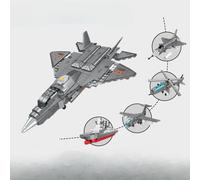 (as the picture) 4 In 1 J-35 Stealth Fighter Military Series Boy Building Blocks Toy Gift No Box