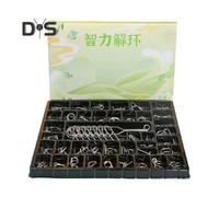 (as the picture, 40pcs) 20/25/30/32/40Pcs/Set Metal Puzzle Ring Brain Teaser 3D Wire Puzzle Game Kids Adults Mind Logic IQ Test Educational Unlock Interlock Toy Toddlers