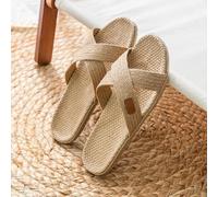(as the picture, 44-45) Women Summer Spring Fall Winter Home Linen Cool Shoes Sandals Couples Indoor Four Seasons Cotton Silpper