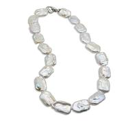 (as the picture, 45cm) Women Necklace White Natural Freshwater Pearl Necklace Baroque Rectangular Pearl Custom Necklace Vintage Personality Jewelry