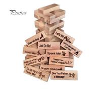 (as the picture) 48Pcs Super Naughty Building Blocks Romantic Adult Party Gift Valentine Tumbling Tower Stacking Blocks Game