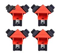 (as the picture, 4pcs) Convenient Woodworking Right Angle Clamp Red Plastic Clip-on No Assembly Durable Secure Grip Corner Clamp Carpentry Tool Set