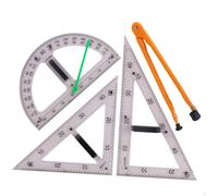 (as the picture, 4PCS) Large Geometry Math Ruler Set Teaching Tool Aid for White Board