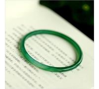 (as the picture, 56-58mm) Natural Agate Chalcedony Real Jades Bangles Women Men Elegant Thin Round Bar Jade Bangle Bracelets Women Charm Bracelets Gifts