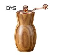 (as the picture, 5inch) Manual Pepper Grinder Modern Hand-Cranked Grinder with Acacia Wood Body Metal Handle Ceramic Blades Retro Salt Mill for Kitchen