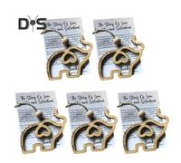 (as the picture, 5pcs) 1/2/3/5/10 Pcs Friendship Gift Sisterhood Elephant Wooden Elephant Ornament with Story Card Christmas Friendship Gift for Women Tribe