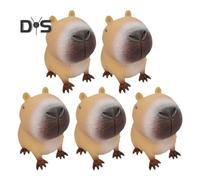 (as the picture, 5pcs) 1/3/5Pcs Capybara Squeeze Toy Stress Anxiety Relief Sitting Capybara Toy Portable Kids Teens Adults TPR Animal Sensory Soft Stress Ball Fidget Toy