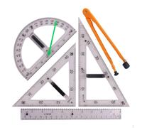 (as the picture, 5PCS) Large Geometry Math Ruler Set Teaching Tool Aid for White Board
