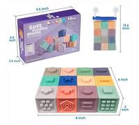 (as the picture, 5x5x5cm) Soft Stacking Blocks for Baby Montessori Sensory Teethers Toys