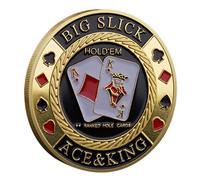 (as the picture, 6) Poker Card Guards Coins Collectibles Table Game Poker Card Protectors Metal Poker Chip Coins Poker Accessories