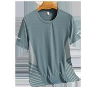 (as the picture, 6XL) Plus Size Mesh 3D T-shirt Men's Quick Drying Short Sleeved T-shirts Summer High Stretch Breathable Printed Top
