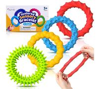 (as the picture, 8.4*8.4*1.4cm) 4 Pack Sensory Fidget Toys, Stretchy Fidget Bracelet, Texture & Calming Autism Sensory Toys for Special Needs Autistic Children, Calm Down Toy