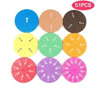 (as the picture) 9Pcs Magnetic Fractions Math Teaching Tool EVA Round Shape Instrument Kids Montessori Early Educational Math Development STEM Toy Gifts