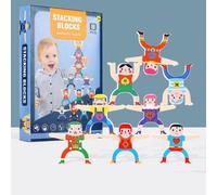(as the picture, 9x8x1cm,8-Pcs) 16Pcs/set DIY Multiplayer Cartoon Hercules Building Blocks Parent-child Stacking High Game Balance Building Blocks Toy for Kids