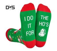 (as the picture, A) 1 Pair Winter Socks Cartoon Snowman And Letter Print Warmth Retention Christmas High-tube Socks Leg Warmer Fall Winter Floor Socks Holiday Gift