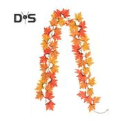 (as the picture, A) 175/200CM Artificial Maple Leaf Garland Home Garden Indoor Outdoor Hanging Faux Red Leaves Plants Vine Halloween Fall Harvest Festival Decoration
