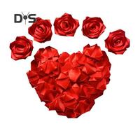 (as the picture, A) 273 Pcs Pre-made Satin Ribbon Rose Petals Handmade Half-Finished Eternal Rose Petal DIY Everlasting Floral Bouquets for Wedding Anniversary Birthday
