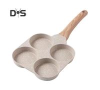 (as the picture, A) 4-Hole Frying Pan Non-Stick Omelet Steak Pan Thickened Bottom Breakfast Maker Cookware Pan for Eggs Burgers