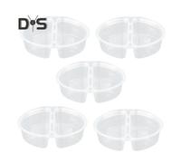 (as the picture, A 5pcs) 5/10/15/25Pcs Seasoning Box Disposable And Reusable Leak-Proof Lid Double Compartment Condiment Container for Condiment Dip Sauce Sampling And Travel