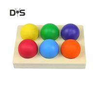 (as the picture, A 6pcs) 6/12Pcs Rainbow Ball Matching Game Logic Thinking Training Fine Motor Skills Color Ball Sorting Board Educational Wooden Colorful Ball Matching Toy