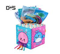 (as the picture, A) Baby Sensory Tissue Box Toy Crinkle Sound Soft Pull & Play Cube Toy Enhances Sensory Motor Skills Multi-sensory Tissue Box Kit for 0-3 Years