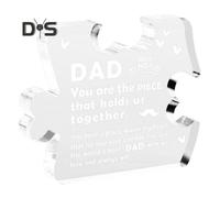 (as the picture, A) Best Dad Acrylic Decoration Thank You Dad Puzzle Home Office Desktop Ornament Father-in-law Stepfather Father's Day Birthday Festival Gift