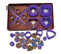 (as the picture, A) Button Toolkit Set Clay Buttons DIY Crafting Kit Button Making Tool with Cutters Pins Button Maker Kit for Craft Lovers