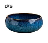 (as the picture, A) Ceramic Lotus Planter Large Caliber Non-Porous Round Vase Colorful Flow Glaze Daffodil Bowl Flower Pot for Aquatic Plants Bowl Lotus Hydroponics