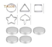 (as the picture, A) Cookie Cutters Biscuit Molds Korean Sugar Candy Making Tools Squid Sugar Game Kit Umbrella Triangle Star Round Shapes Stainless Steel Baking Diy Tools