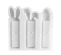 (as the picture, A) Easter Bunny Silicone Mold for DIY Candle Making Resin Casting Easily Release Polymer Clay Mold Flexible Rabbit Candle Mold