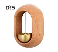 (as the picture, A Ellipse) Wood Brass Shopkeepers Bell Loud Sound Front Door Hanging Bell Wind Chime Magnetic Door Opening Doorbell Home Office Shop Entrance Decoration
