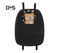 (as the picture, A) Faux Leather Car Seat Protector for Back Seat Waterproof Kick Mats with Storage Pockets Durable Rear Seat Cover for Kids Universal Fit SUVs Trucks