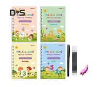 (as the picture, A) Handwriting Practice Book for Kids Magic Grooved Writing Copybook Reusable Writing Practice Workbook Kindergarten Pre-School Essentials for Children