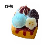 (as the picture, A) Mini Waffle Model Resin Ice Cream Chocolate Waffle Miniature Dessert Model Mini Playhouse Supplies for Kids 1/6 1/8 1/12 Scale Miniature House And